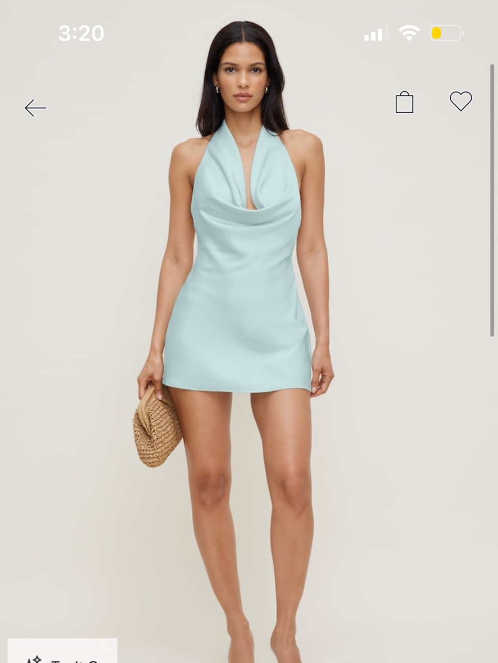Light Blue Halter Satin Dress - Brand Unspecified